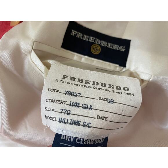Ann Freedberg 100%Silk Texture Pink Double Breasted Blazer Jacket Gold Buttons~8 - Picture 6 of 6